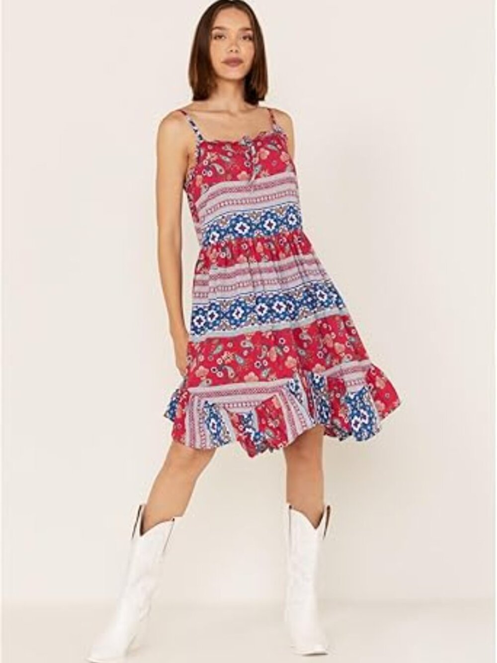 Wrangler Retro Americana Paisley Handkerchief Hem Dress Women’s L